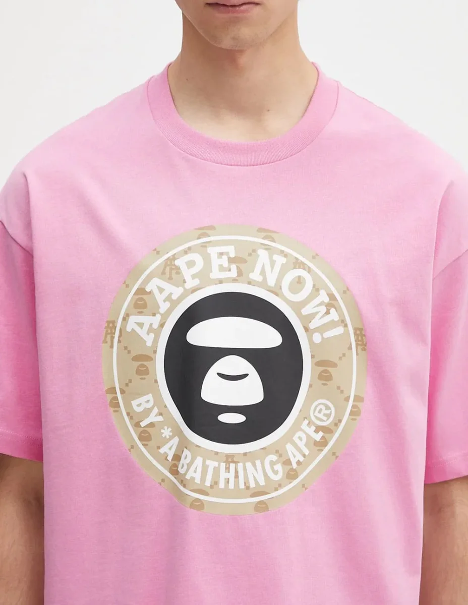 Camiseta AAPE BY A BATHING APE Basic Rosa Hombre - Imagen 5