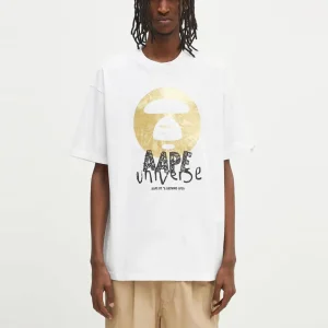 Camiseta AAPE BY A BATHING APE con Estampado Blanca Hombre