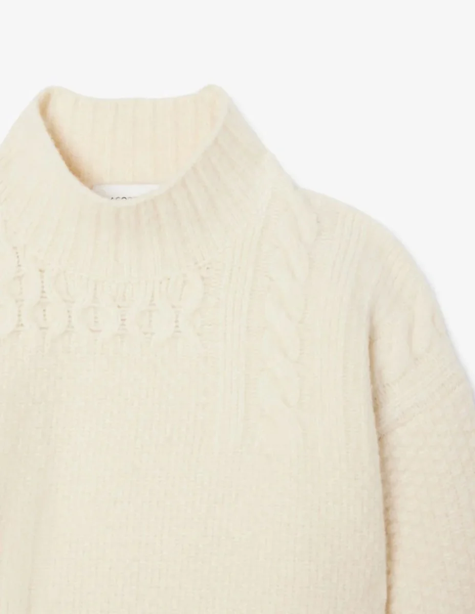 Jersey Lacoste con Efecto Patchwork Beige Mujer - Imagen 3