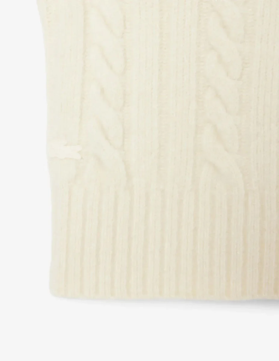 Jersey Lacoste con Efecto Patchwork Beige Mujer - Imagen 4