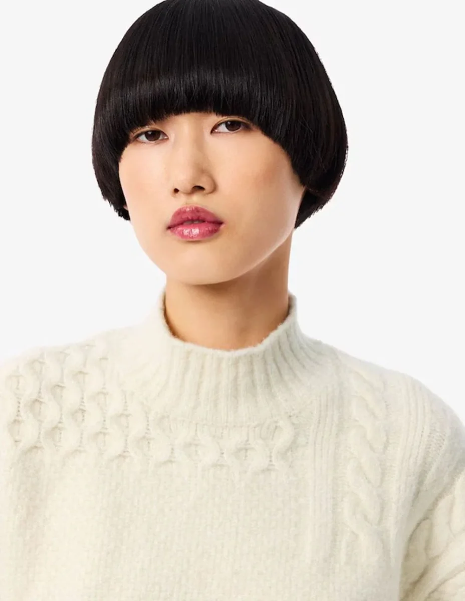 Jersey Lacoste con Efecto Patchwork Beige Mujer - Imagen 6