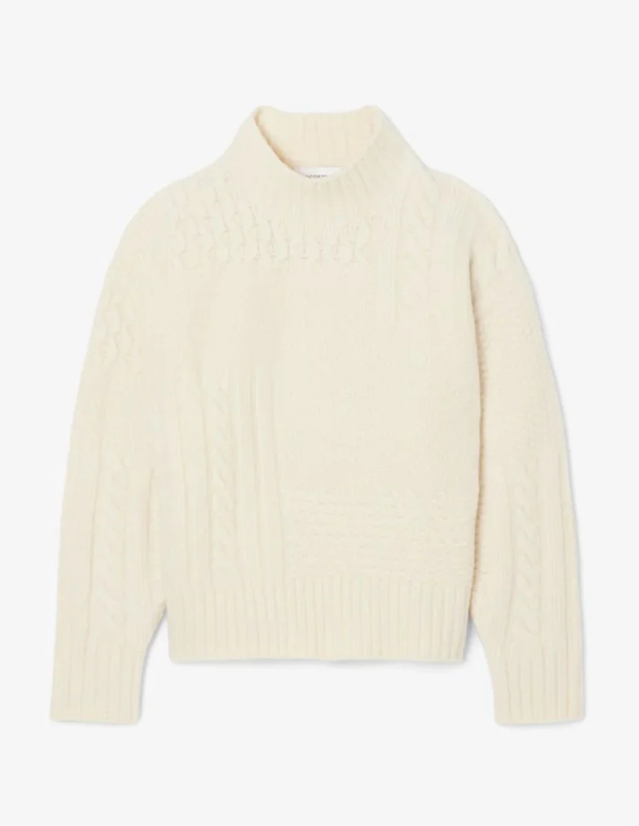 Jersey Lacoste con Efecto Patchwork Beige Mujer - Imagen 2