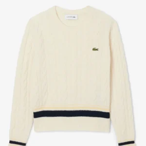 Jersey Lacoste de Punto con Ochos Beige Mujer