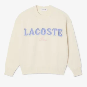 Jersey Lacoste con Logo Beige Mujer