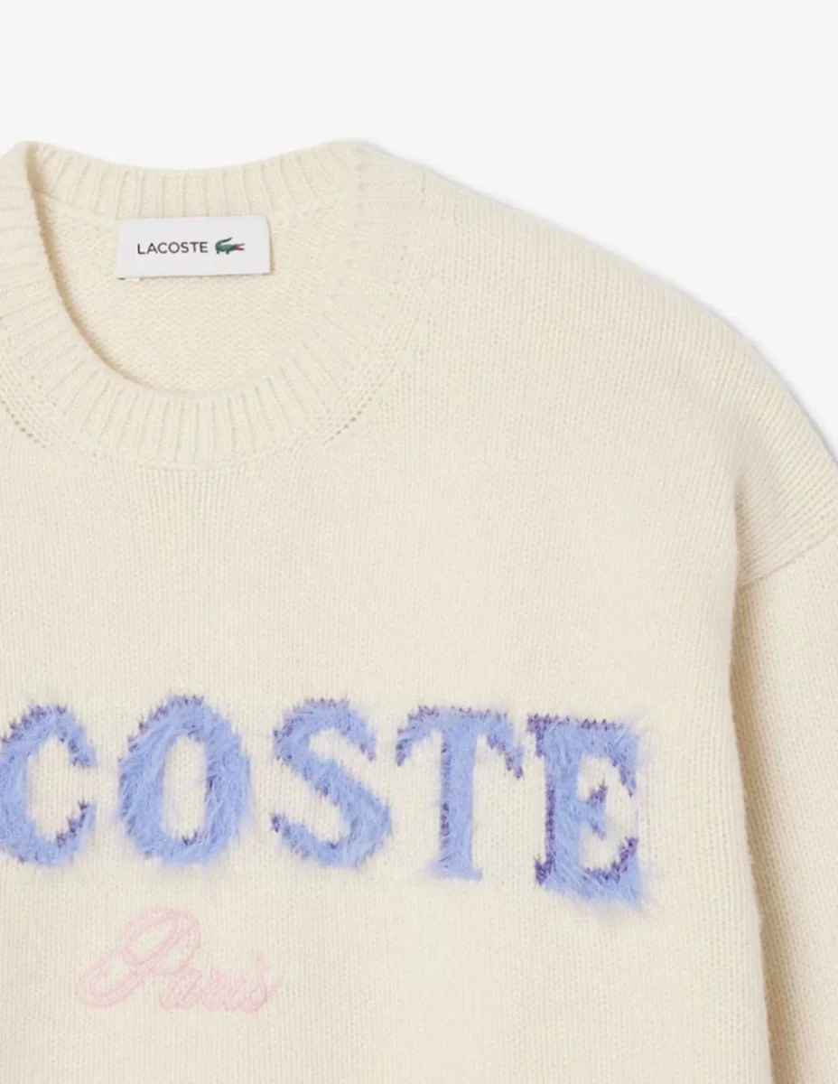 Jersey Lacoste con Logo Beige Mujer - Imagen 3