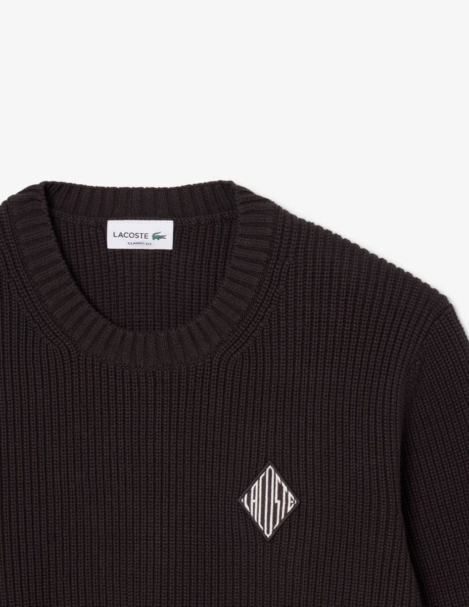 Jersey Lacoste de Canalé Perlado con Insignia Marrón Hombre - Imagen 3