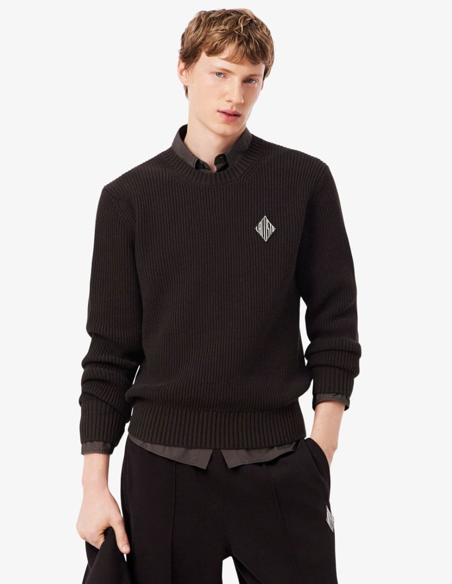 Jersey Lacoste de Canalé Perlado con Insignia Marrón Hombre - Imagen 6