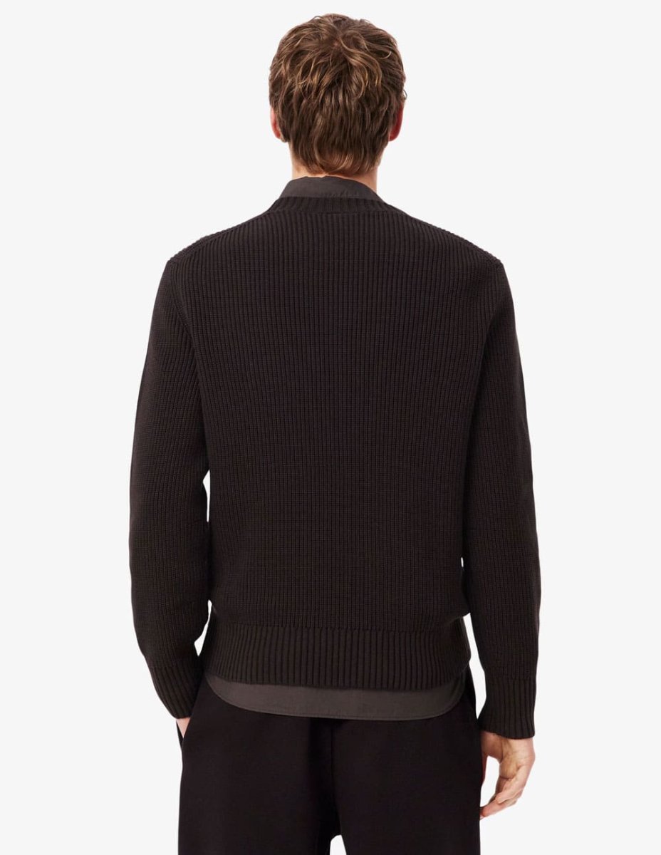 Jersey Lacoste de Canalé Perlado con Insignia Marrón Hombre - Imagen 8