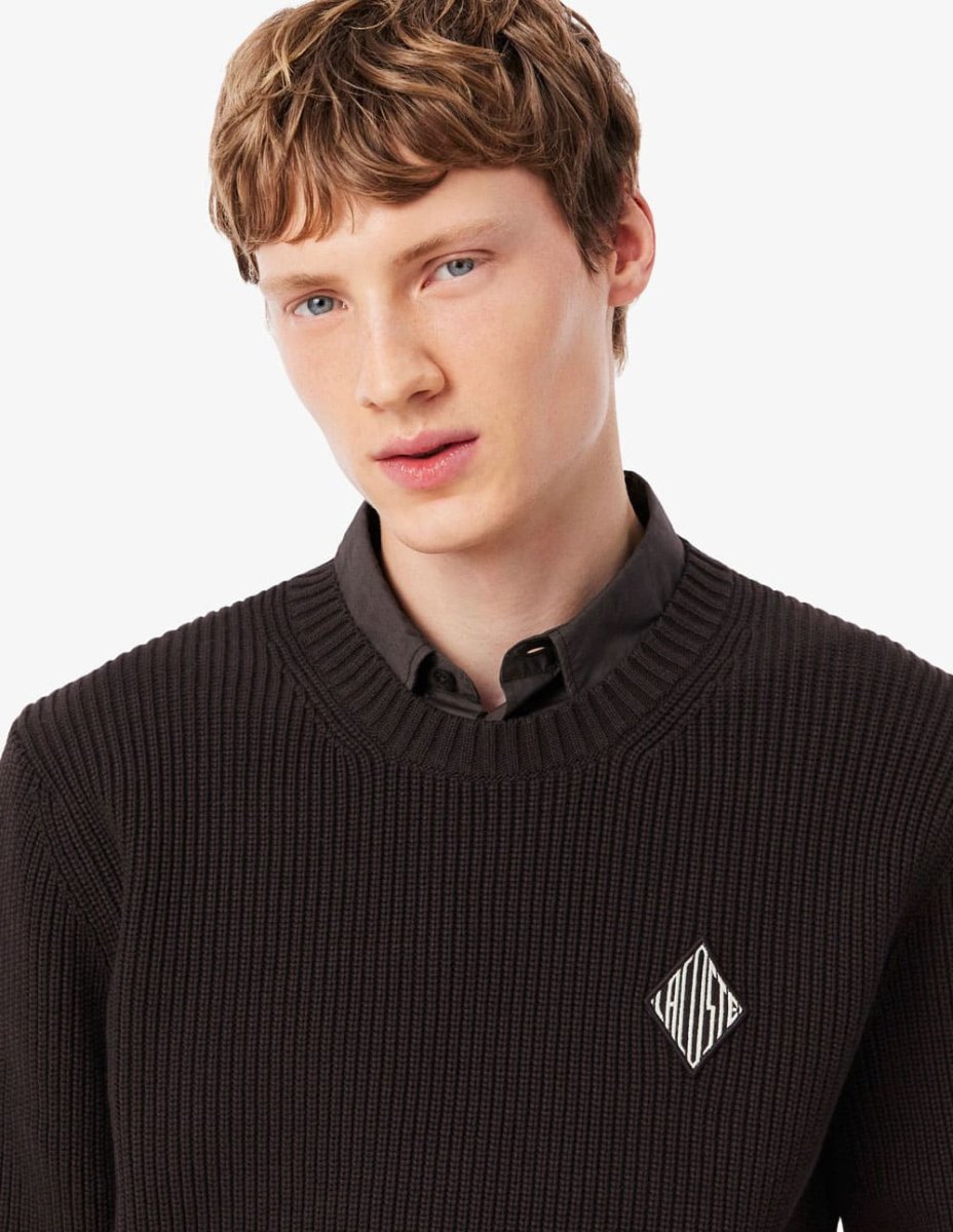 Jersey Lacoste de Canalé Perlado con Insignia Marrón Hombre - Imagen 7