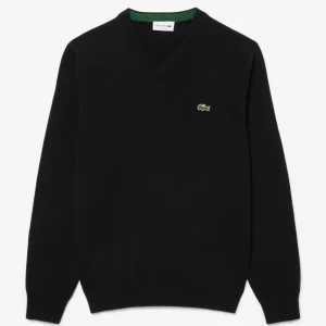 Jersey Lacoste de Cuello Pico Negro Hombre