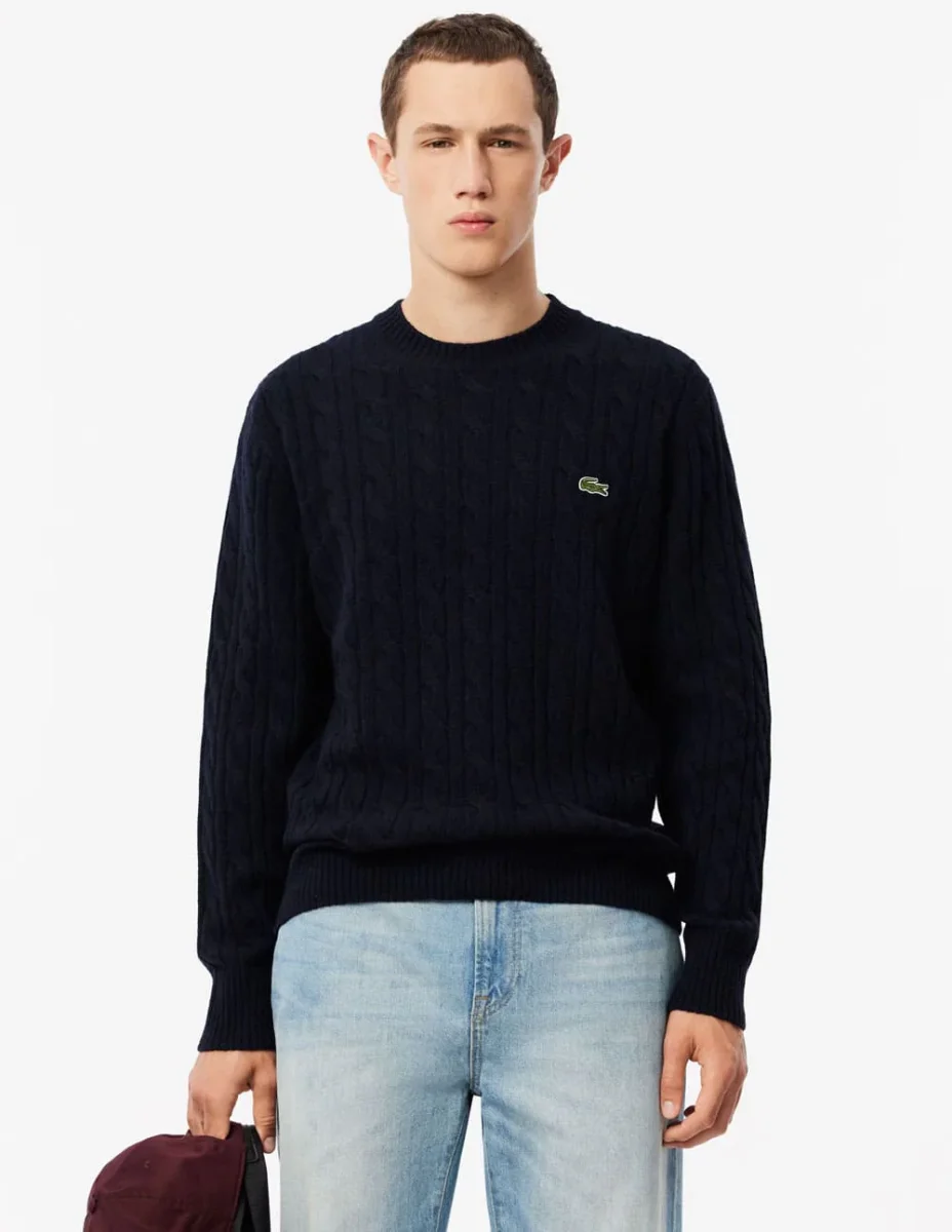 Jersey Lacoste de Lana con Ochos Azul Marino Hombre - Imagen 4