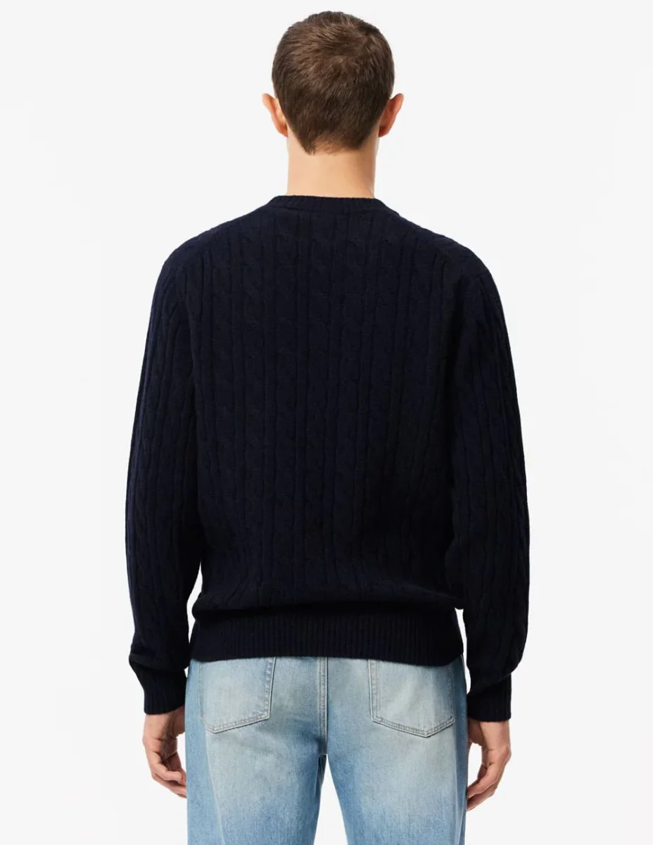 Jersey Lacoste de Lana con Ochos Azul Marino Hombre - Imagen 6