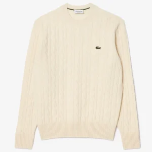 Jersey Lacoste de Lana con Ochos Beige Hombre