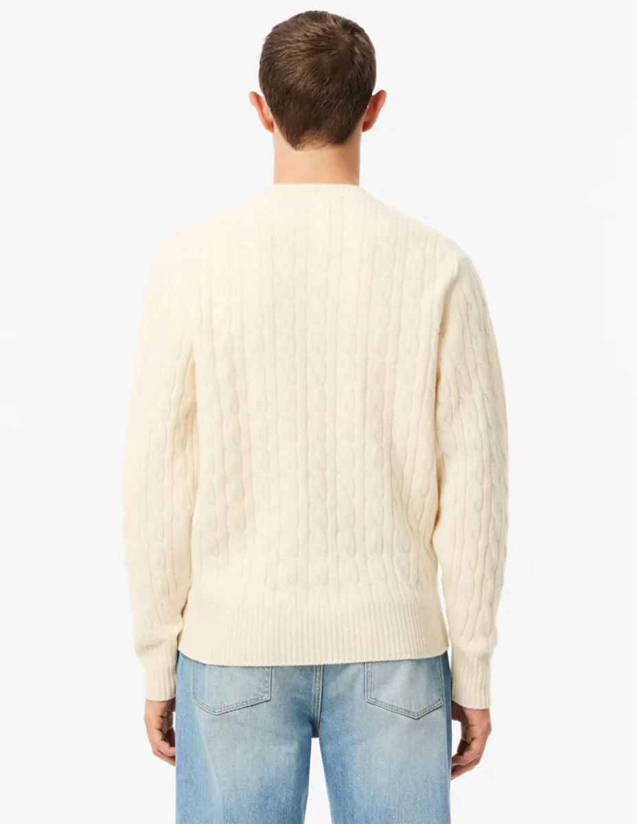 Jersey Lacoste de Lana con Ochos Beige Hombre - Imagen 6