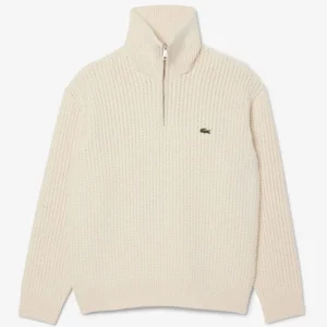 Jersey Lacoste con Media Cremallera Beige Hombre