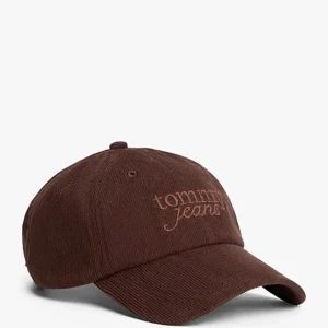Gorra Tommy Jeans de Pana con Logo Bordado Marrón Unisex