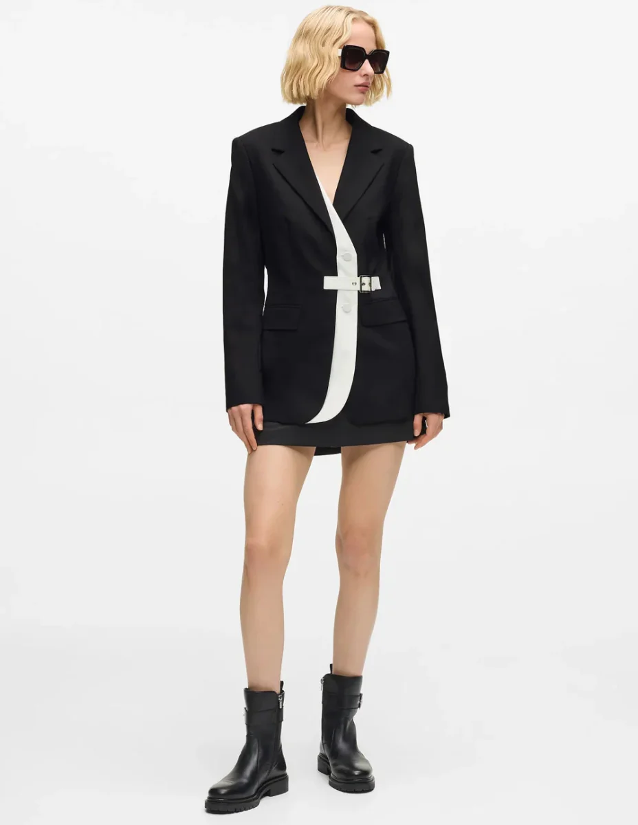 Blazer Karl Lagerfel con Solapa en Contraste Negra Mujer - Imagen 5