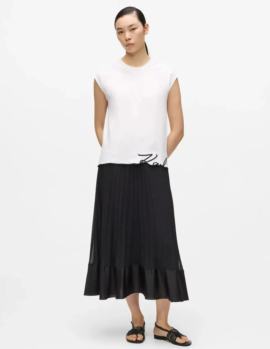 Camiseta Karl Lagerfeld con Bajo Signature Blanca Mujer - Imagen 5