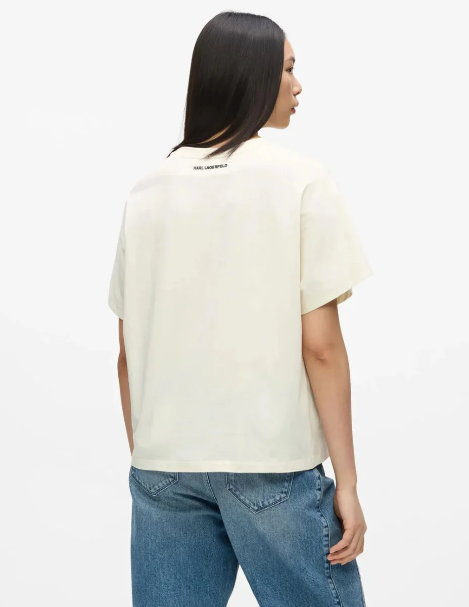 Camiseta Karl Lagerfeld con Cuerda Signature Beige Mujer - Imagen 3