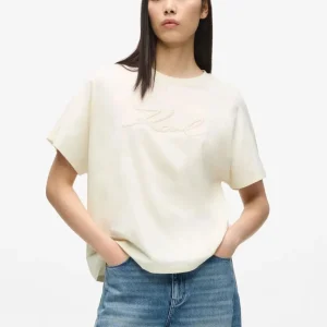 Camiseta Karl Lagerfeld con Cuerda Signature Beige Mujer
