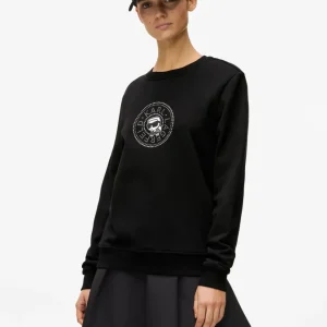 Sudadera Karl Lagerfeld con Logo Circle Ikon Negra Mujer