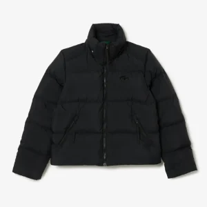 Chaqueta Lacoste Acolchada con Logo Negra Mujer