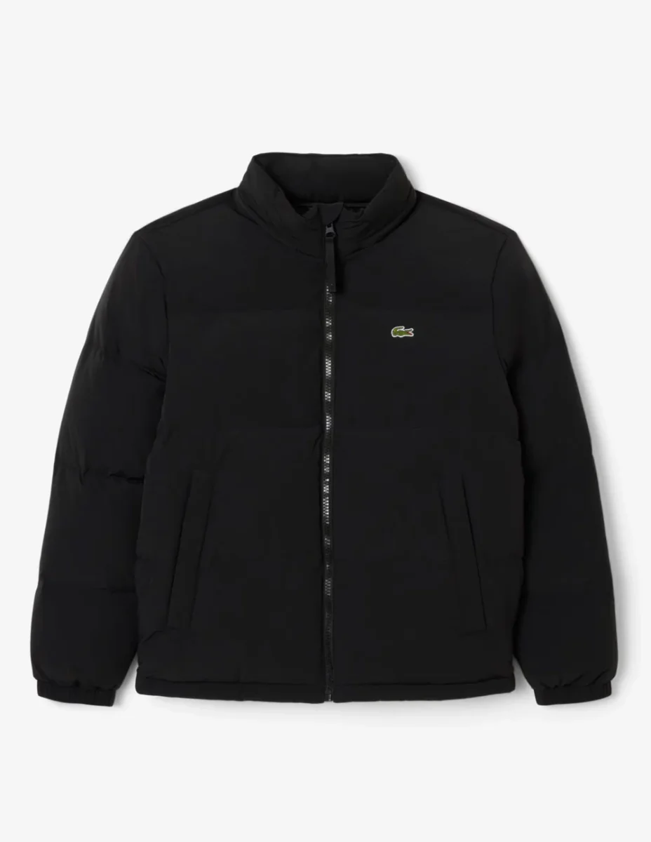 Plumas Lacoste Hidrófugo con Capucha Negro Hombre