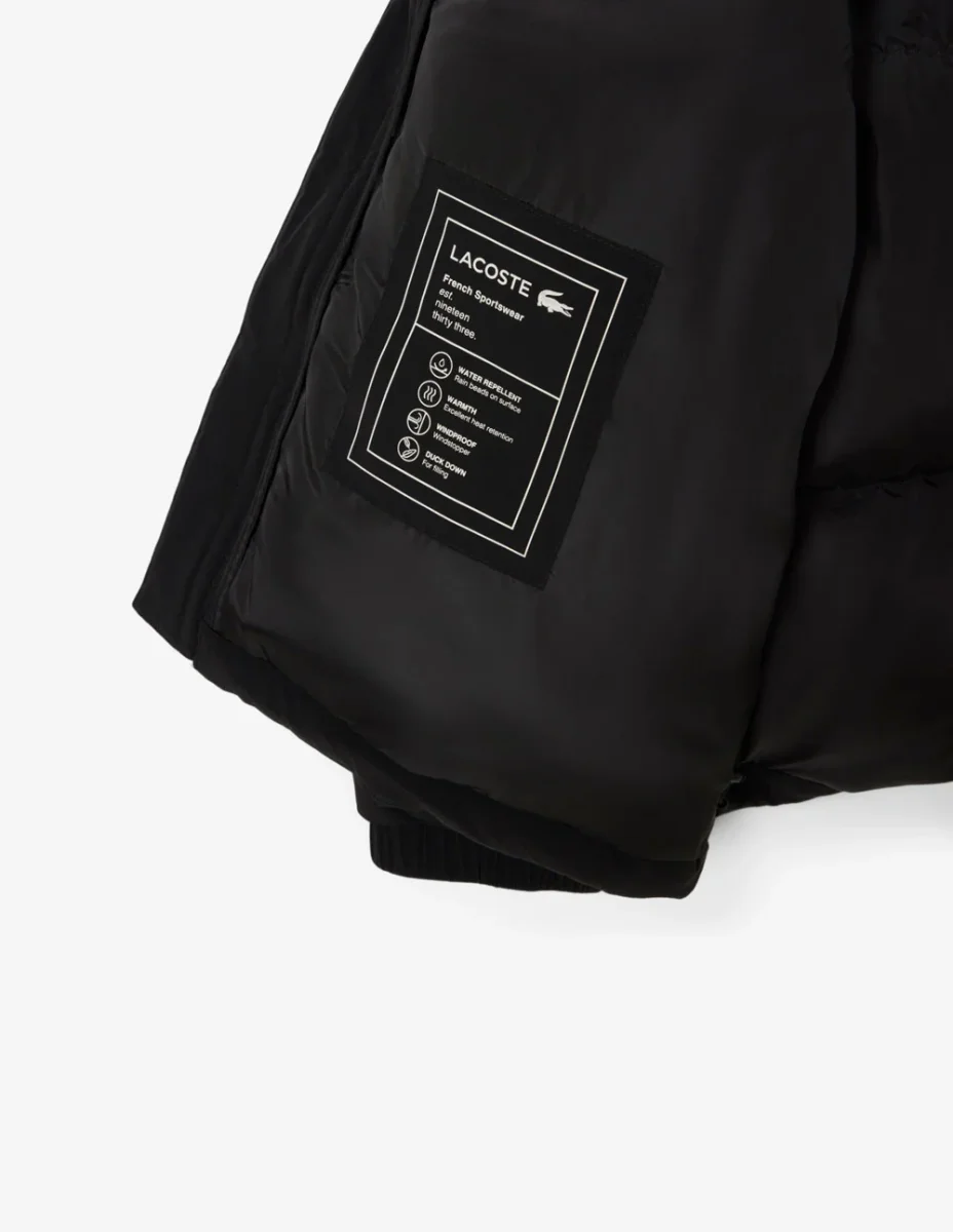 Plumas Lacoste Hidrófugo con Capucha Negro Hombre - Imagen 7