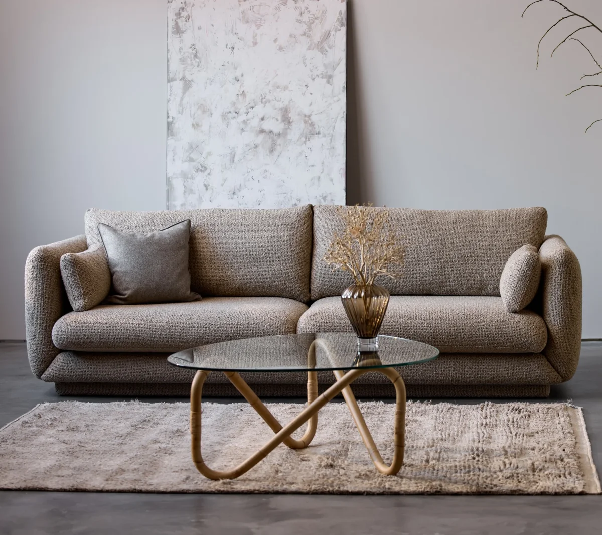 Sofá Bloom de 3 plazas con base pedestal - Imagen 3