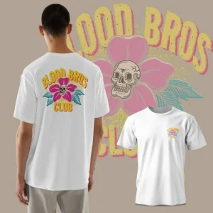 👕 Camiseta Calavera Flor White