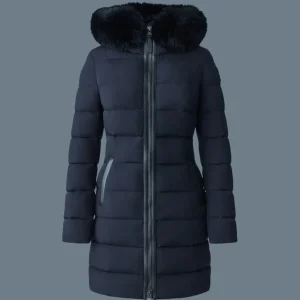 Abrigo MACKAGE Calla Agile-360 Fox Fur Collar Negro Mujer