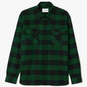 Sobrecamisa Lacoste Oversized de Cuadros Verde Hombre