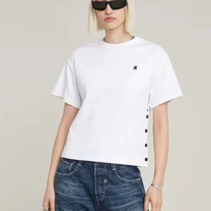 Top G-Star Side Buttons Blanco Mujer