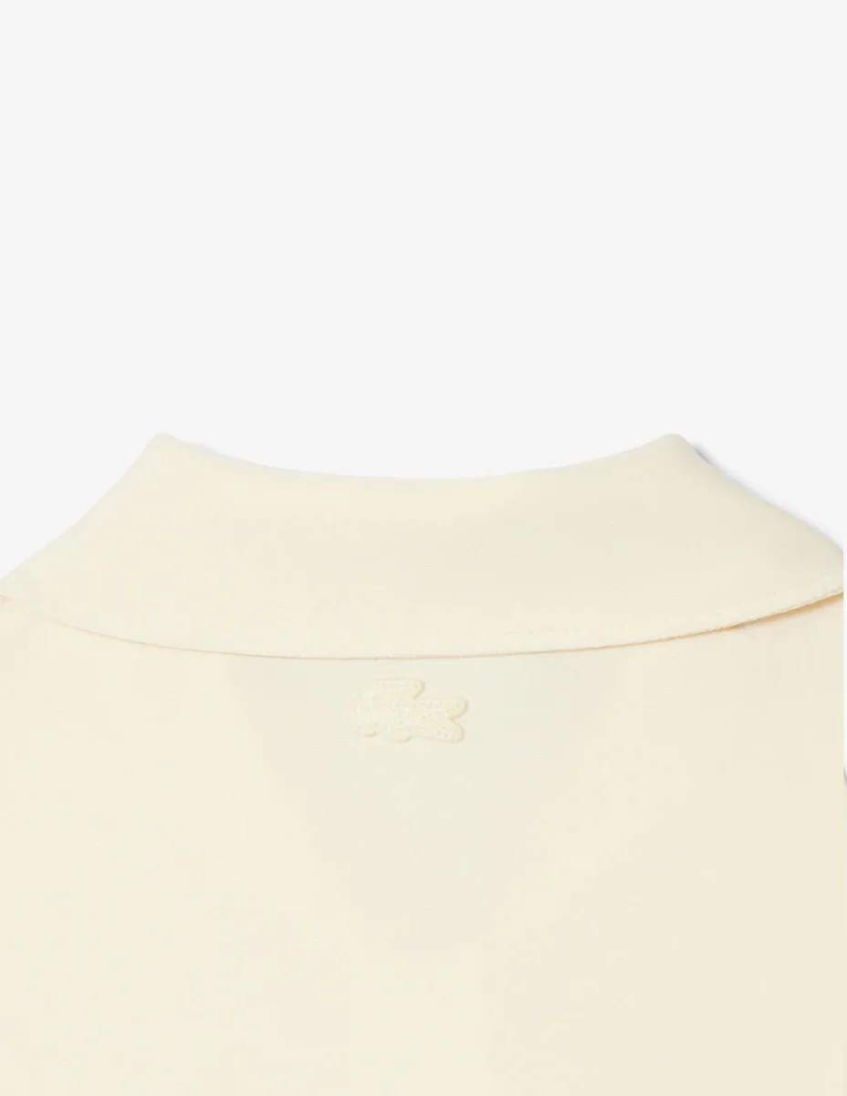 Polo Lacoste con Logo Bordado Beige Mujer - Imagen 4
