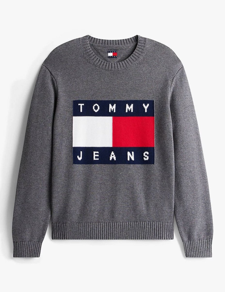 Jersey Tommy Jeans Logo Patch Gris Hombre