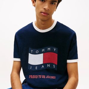 Camiseta Tommy Jeans con Logo Azul Hombre DM0DM22537C1G AZUL