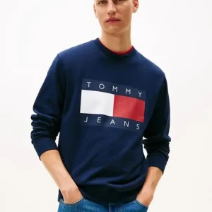 Sudadera Tommy Jeans con Logo Azul Hombre