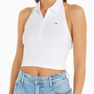 Polo Tommy Jeans sin Mangas Blanco Mujer