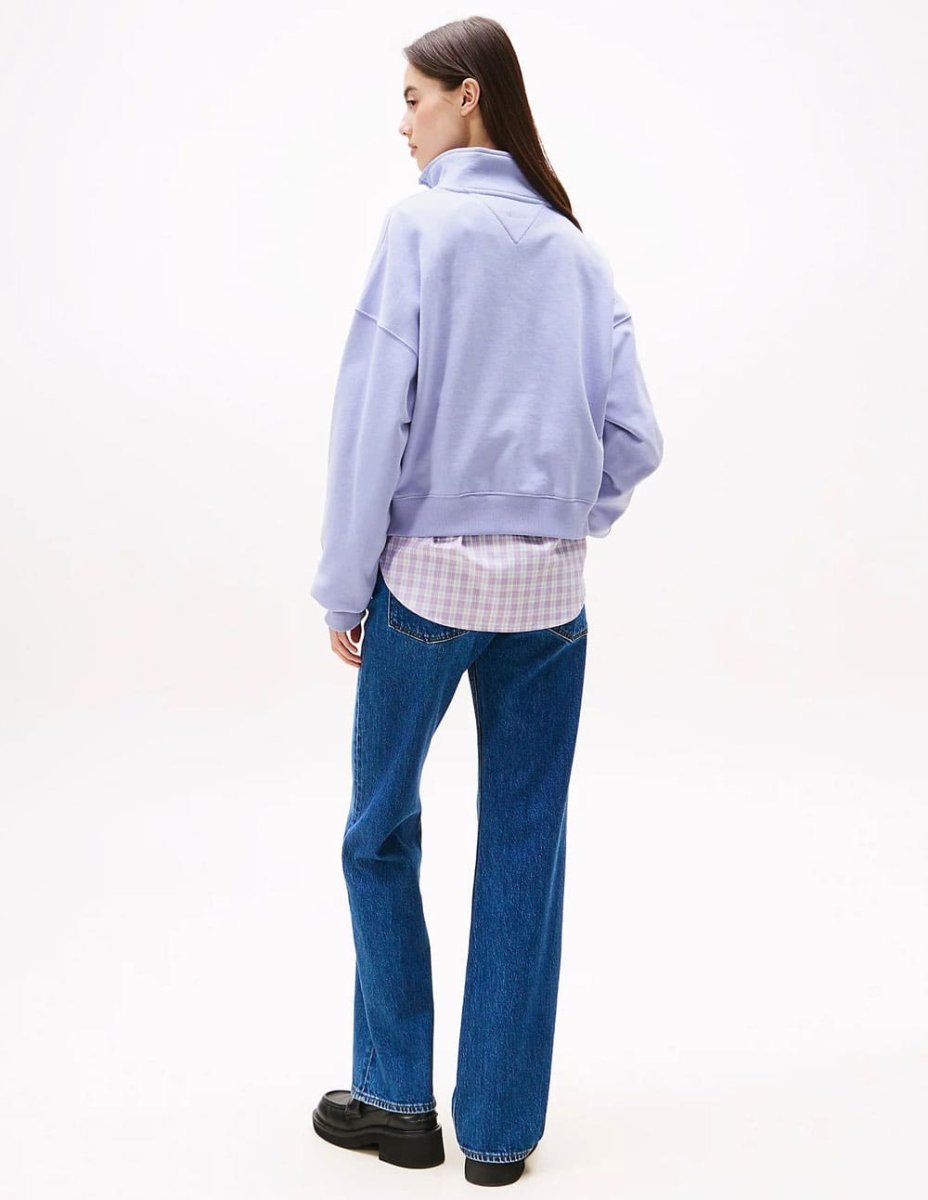 Sudadera Tommy Jeans Half Zip Morada Mujer - Imagen 6