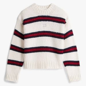 Jersey Tommy Jeans de Rayas Beige Mujer