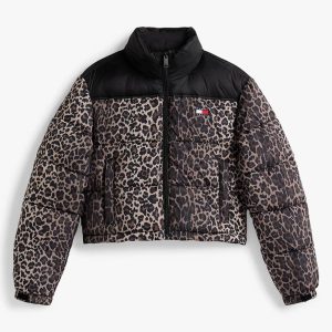 Chaqueta Acolchada Tommy Jeans Animal Print Multicolor Mujer