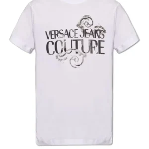 Camiseta Versace Jeans Couture con Logo Watercolour Blanca Hombre