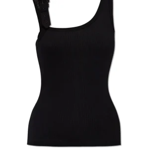 Camiseta Versace Jeans Couture con Hebilla Baroque Negra Mujer