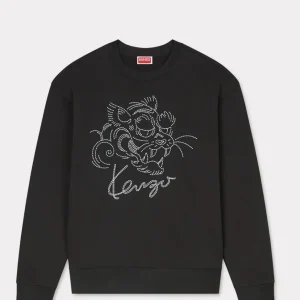Sudadera Kenzo Bordada Kenzo Star Tiger Negra Hombre