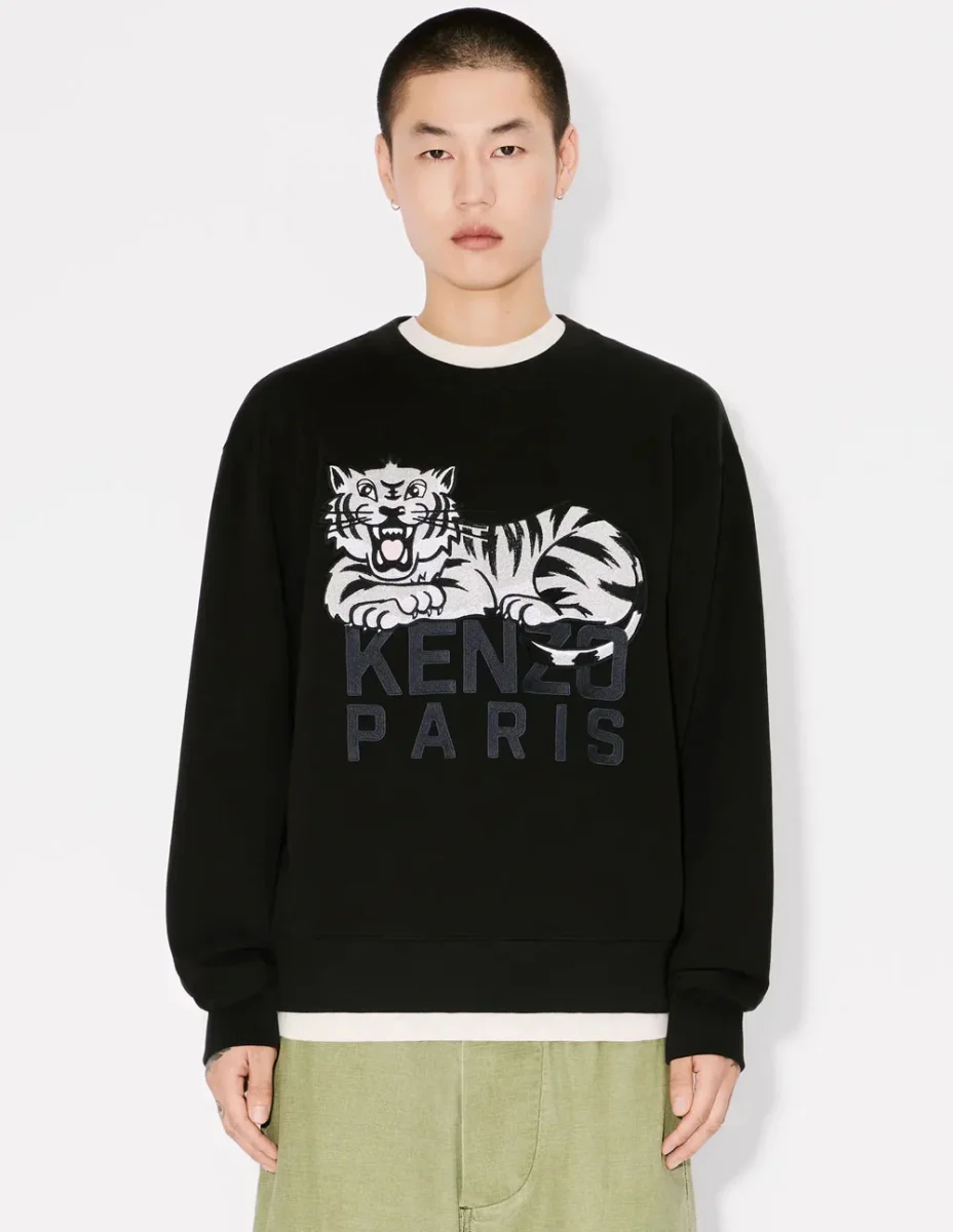 Sudadera Kenzo con Bordado Kenzo Happy Tiger Negra Hombre - Imagen 4