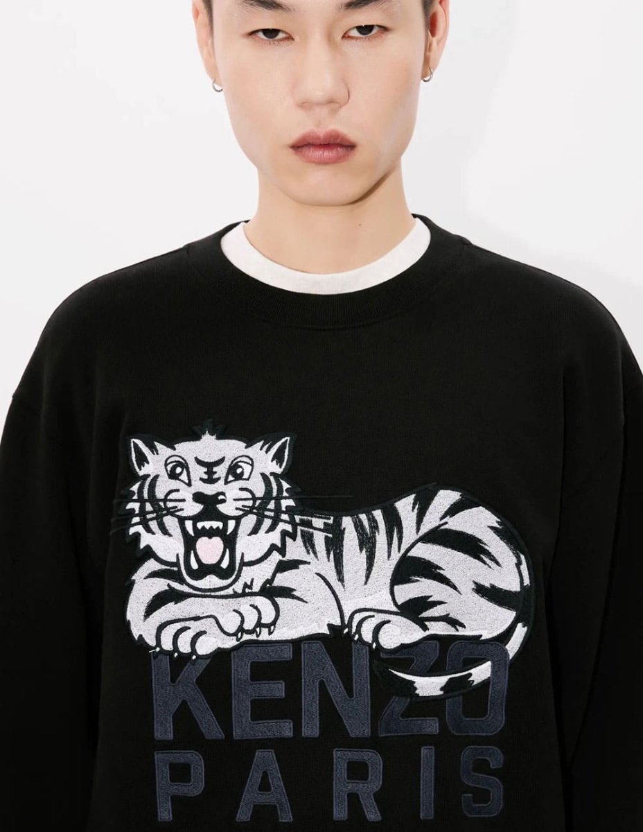 Sudadera Kenzo con Bordado Kenzo Happy Tiger Negra Hombre - Imagen 5