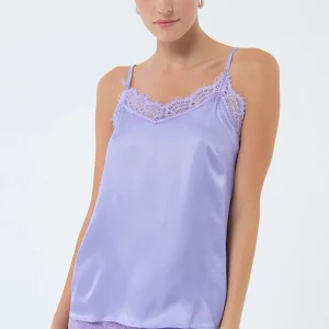 Top Fracomina de Satén Morado Mujer