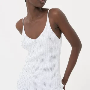 Top Fracomina Shiny Strasses Negro Mujer