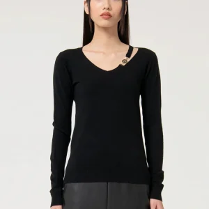 Jersey Fracomina con Logo Negro Mujer