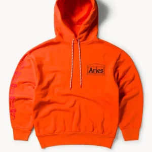 Sudadera con Capucha Aries Column Naranja Unisex